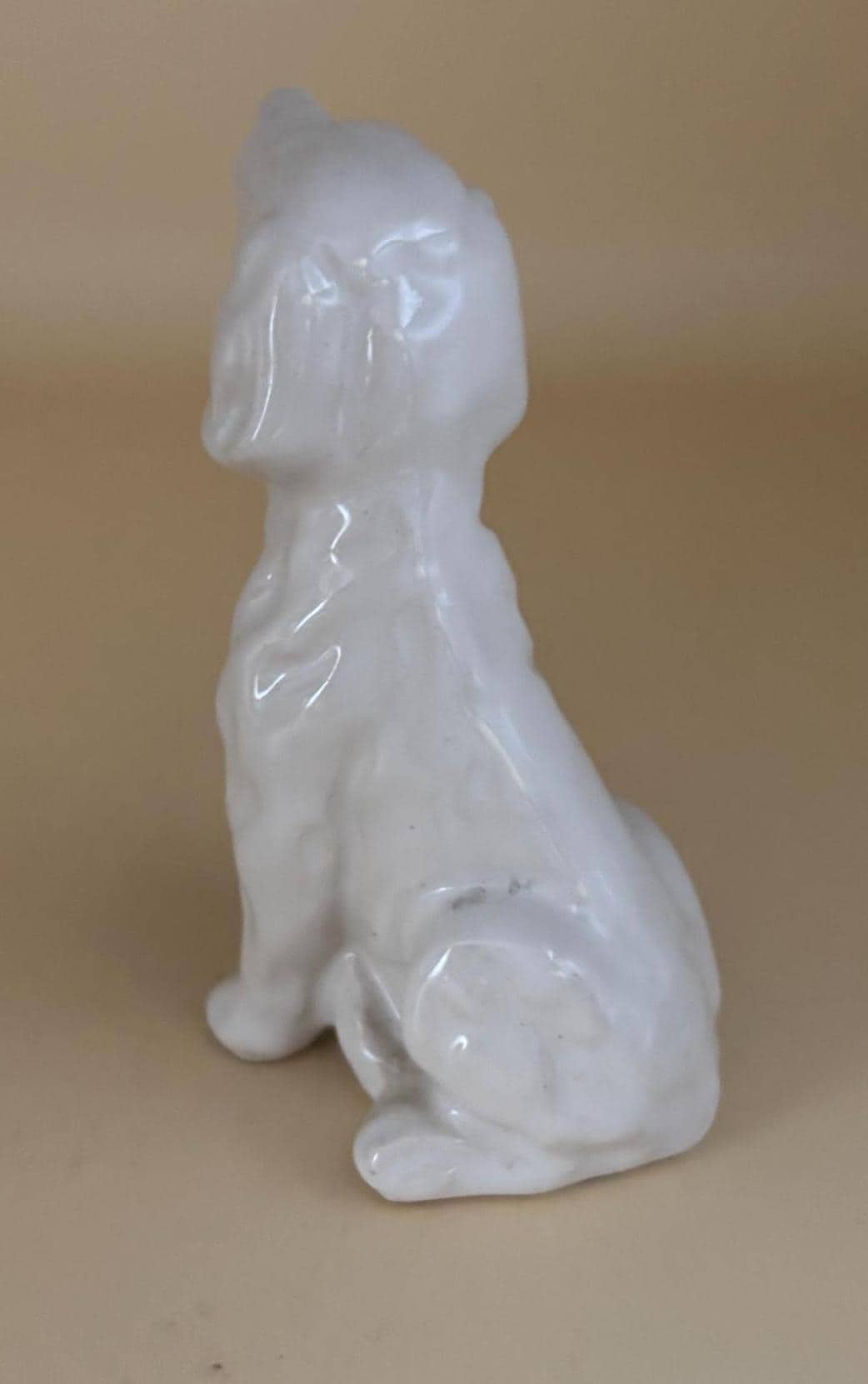Vintage White Ceramic Figurine Animal Statue Figure Lover Antiques and Vintage