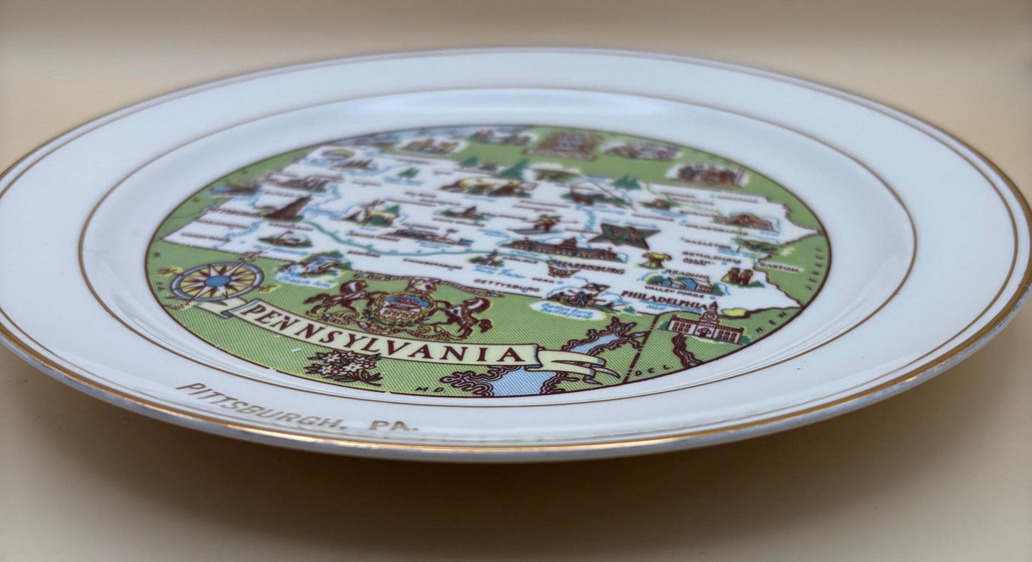 Vintage Taylor Smith Taylor Pennsylvania Map Plate No. 10541 Lover Antiques and Vintage