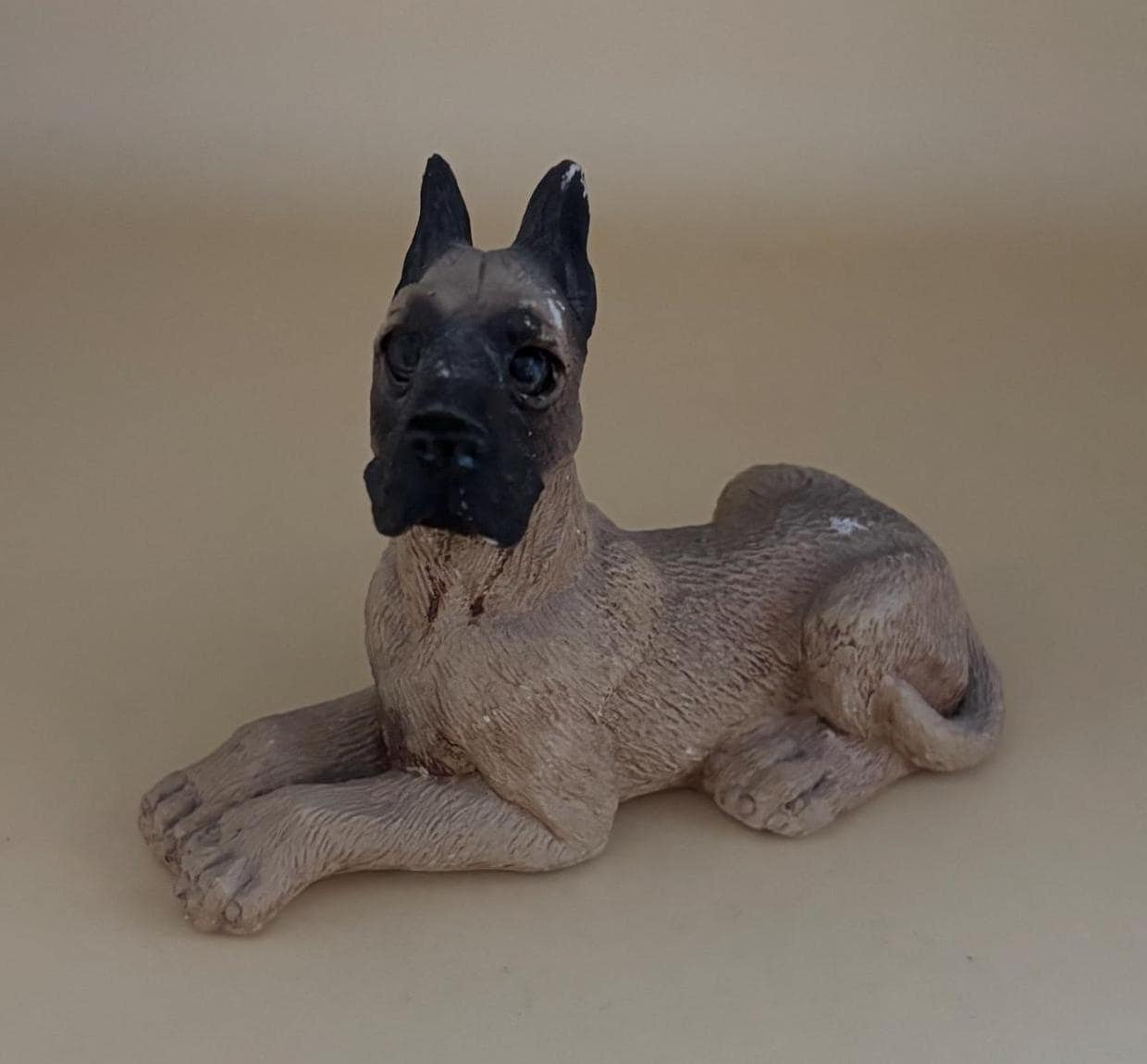 Vintage Great Dane Brown Dog Hand Painted Figurine Animal Figure Lover Antiques and Vintage