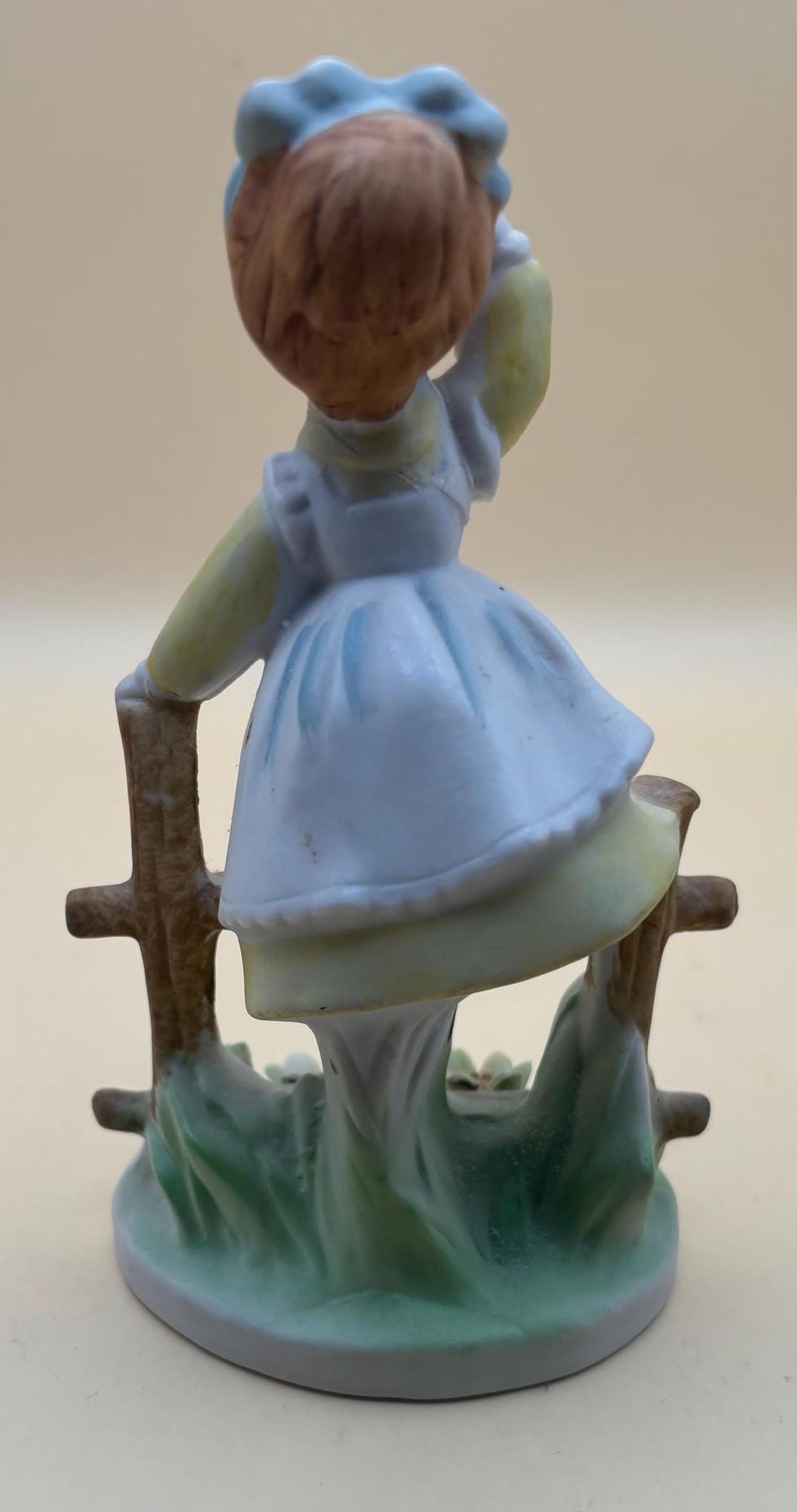 Vintage Napco Girl on Fence China Girl Porcelain Japan Girl Figurine Lover Antiques and Vintage