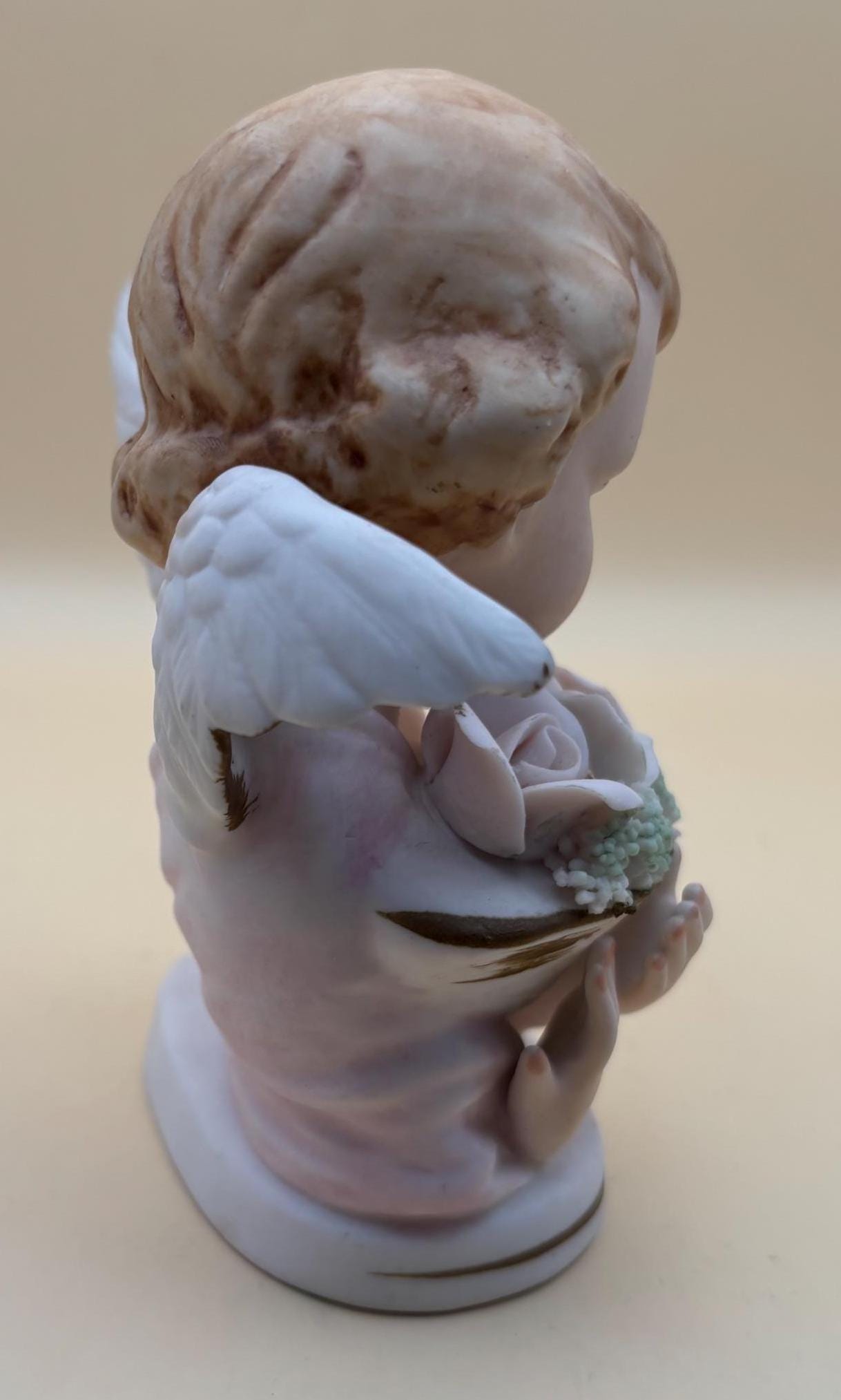 Vintage Angel with Wings and Flowers Figurine Fine China Angelic Capodimonte Style Figure Lover Antiques and Vintage