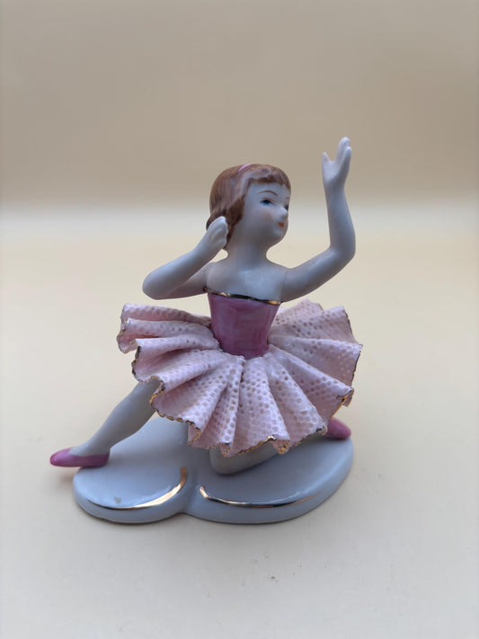 Vintage Ballerina Fine China Girl Dancer with Pink Made in Japan Girl Figurine Lover Antiques and Vintage