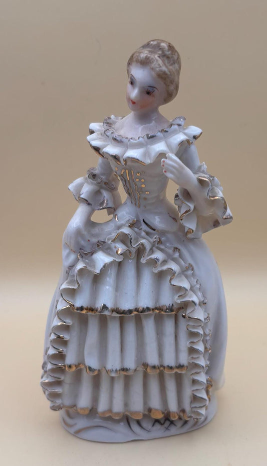 Vintage Victorian RELCO Woman Hand Painted Bone China Figurine Fancy Woman Lover Antiques and Vintage
