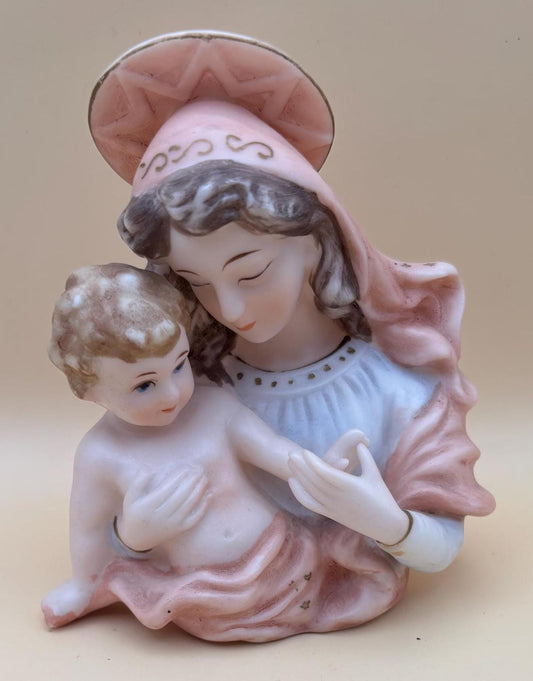 Vintage Mother and Child Bone China TILSO Mary & Jesus Porcelain Figurine Hand Painted Lover Antiques and Vintage