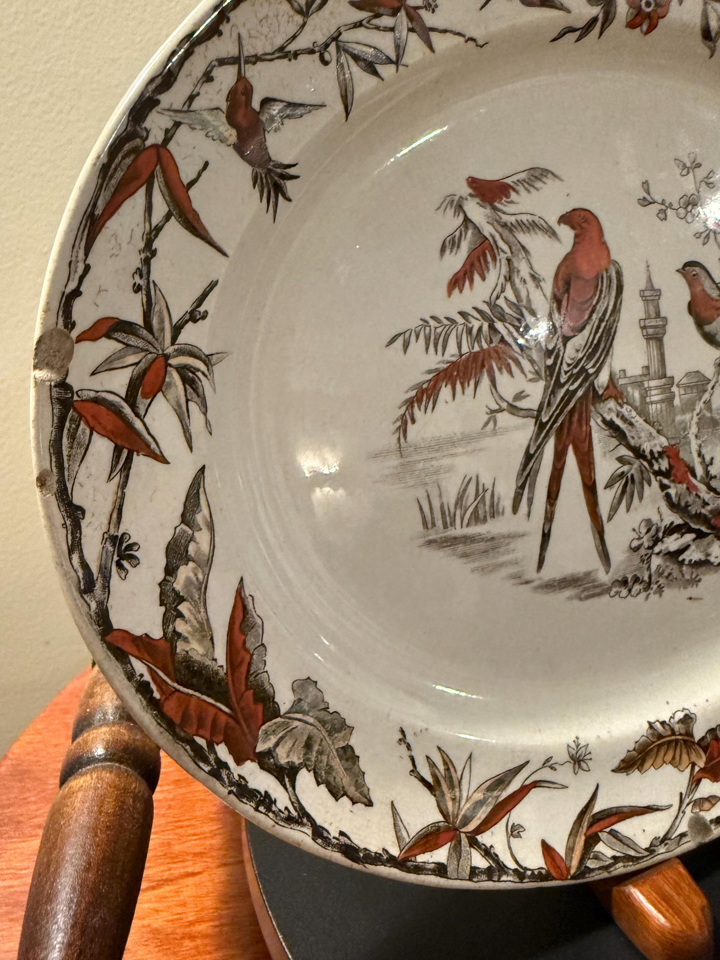 Antique Ridgeway Pottery INDUS Hand Painted Platter Flowers Large Plate RARE Lover Antiques and Vintage