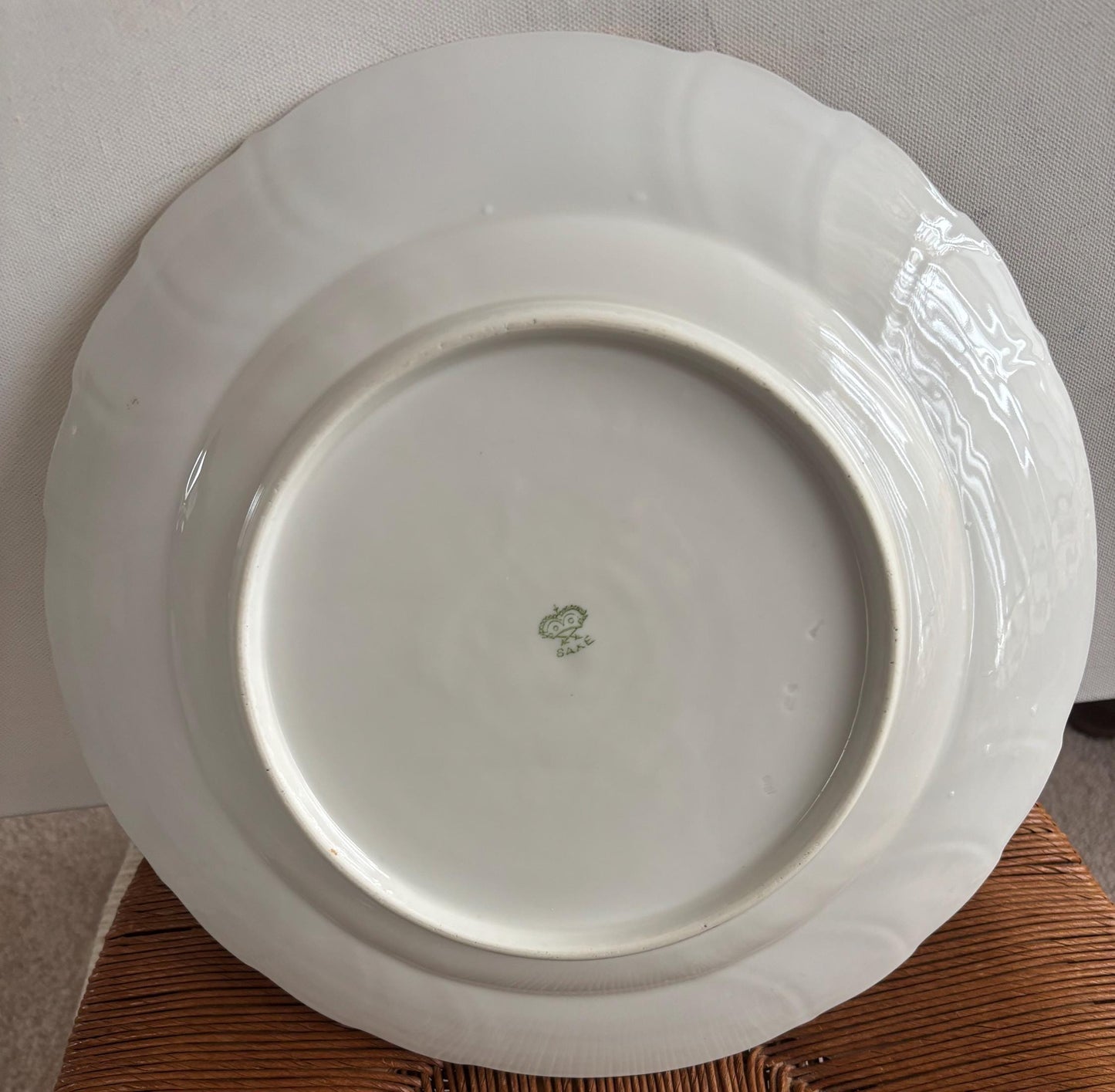 Antique SAXE Bohemian Hand Painted Platter Flowers Large Plate RARE Lover Antiques and Vintage