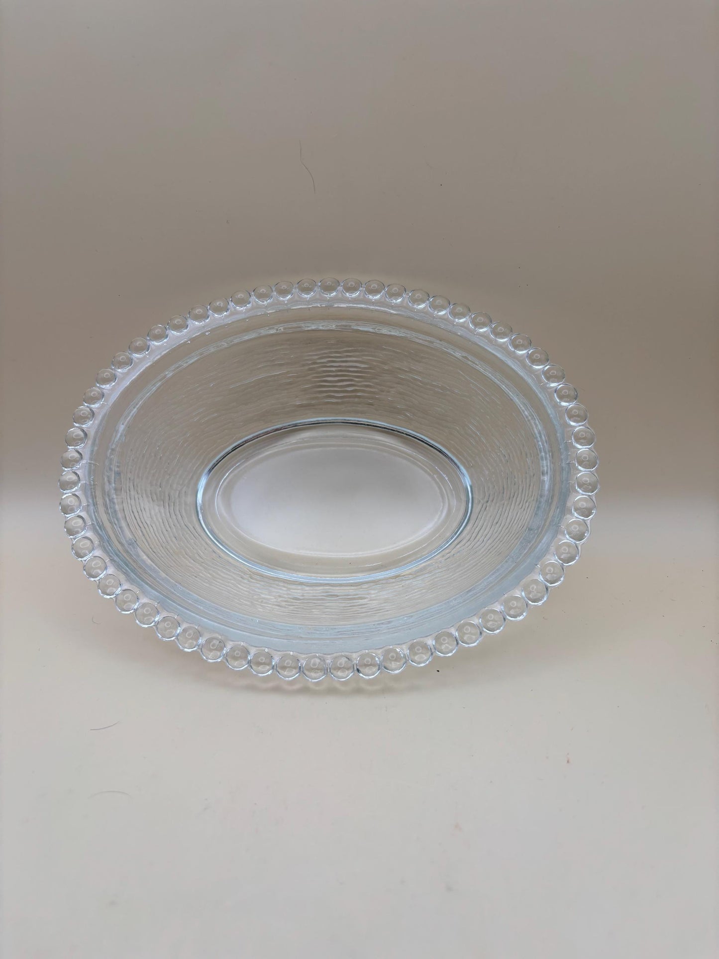 Antique Imperial Glass Beaded Candy Dish or Candlewick Glass Bowl Lover Antiques and Vintage