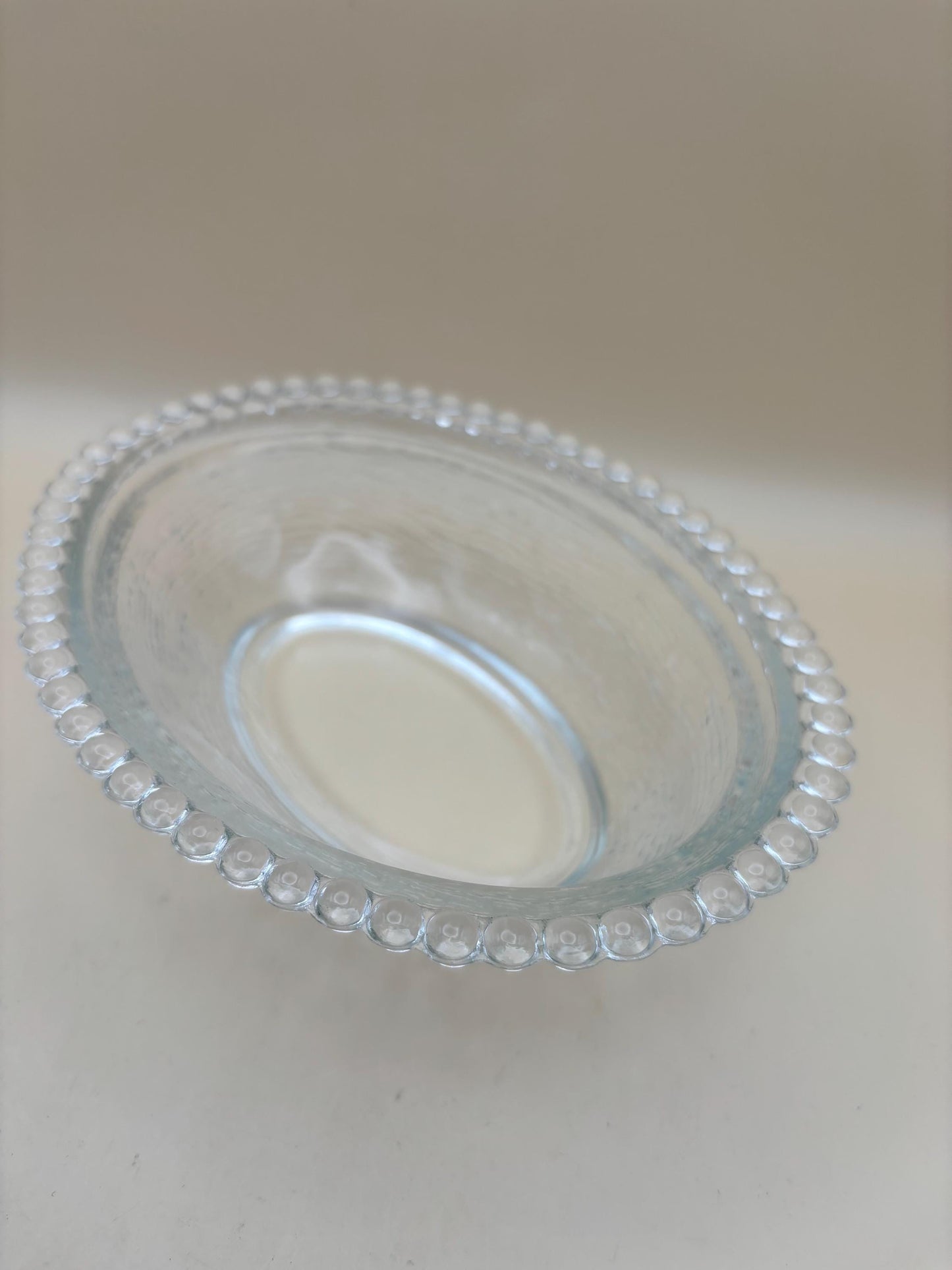 Antique Imperial Glass Beaded Candy Dish or Candlewick Glass Bowl Lover Antiques and Vintage