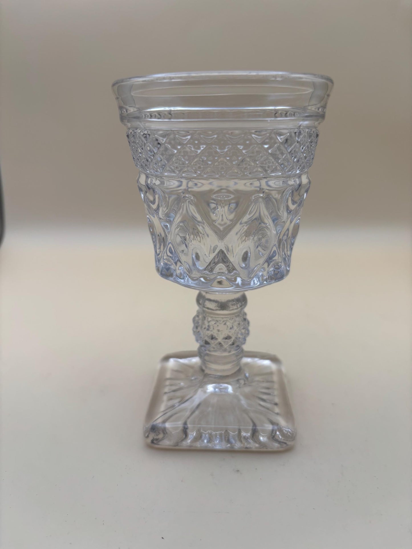 Antique Cape Cod Wine Glass or Goblet with Square Base Cup Lover Antiques and Vintage