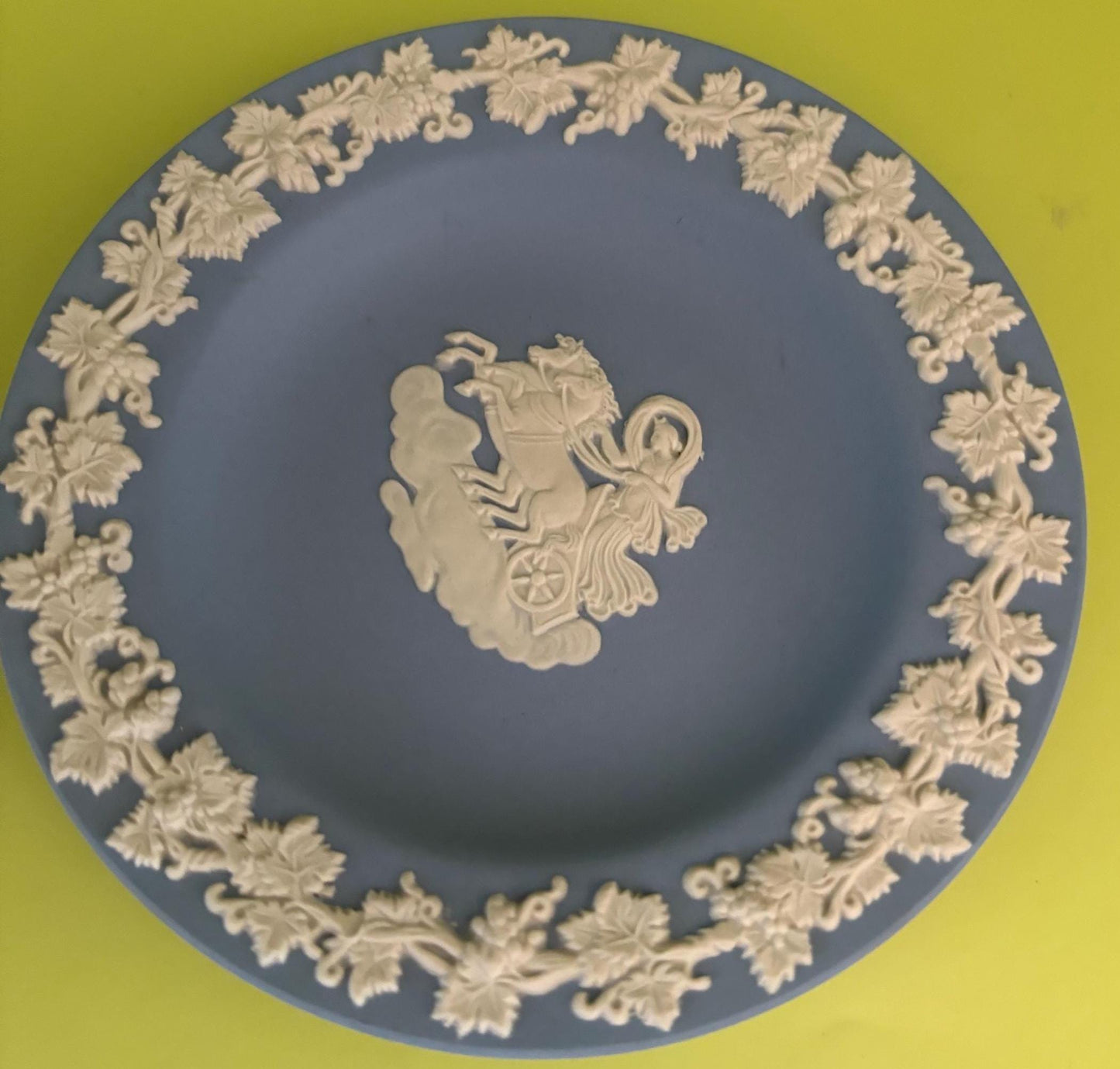 Vintage Wedgwood Blue Jasperware Plate Roman Horse & Chariot Design Lover Antiques and Vintage