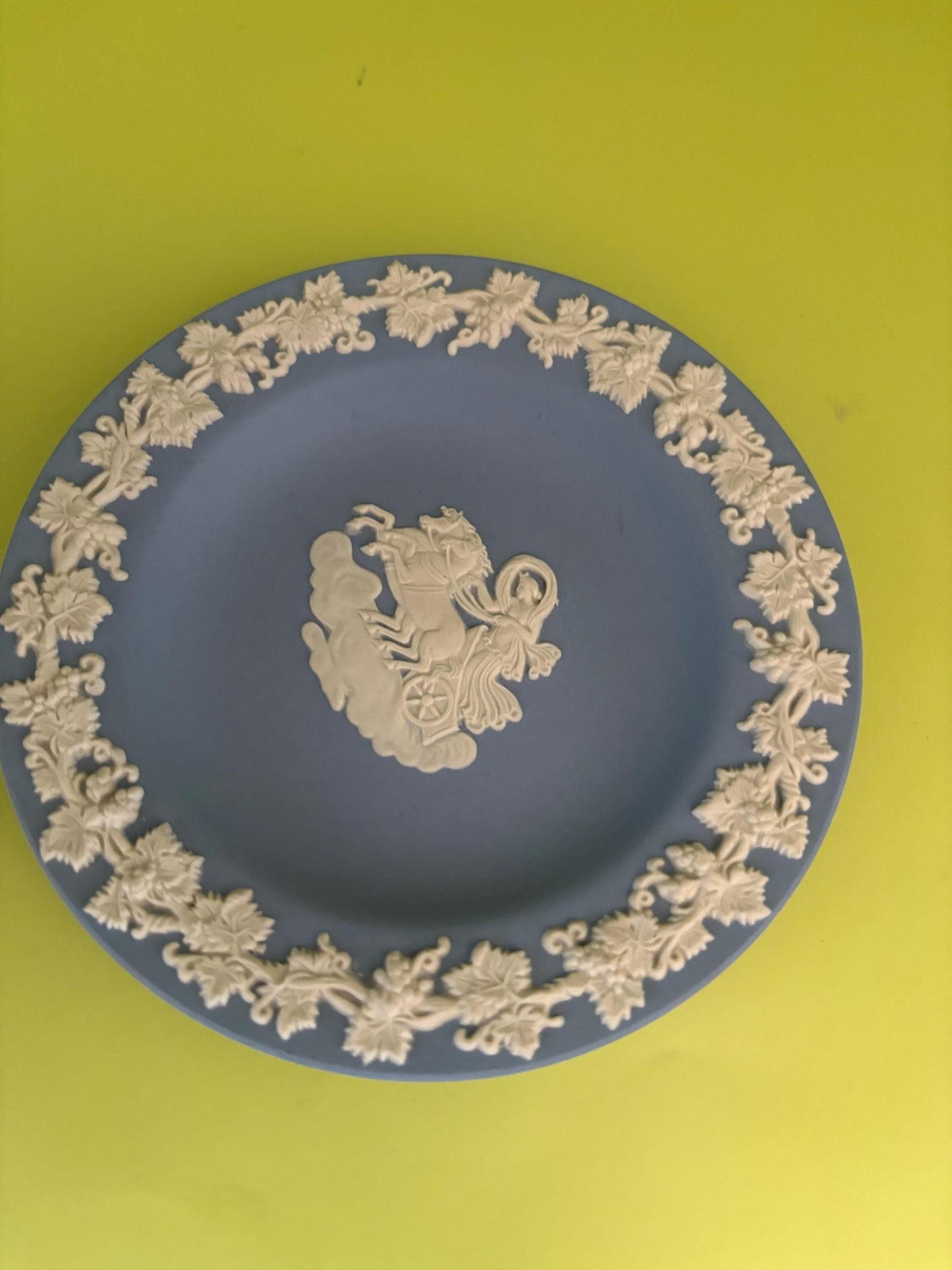 Vintage Wedgwood Blue Jasperware Plate Roman Horse & Chariot Design Lover Antiques and Vintage