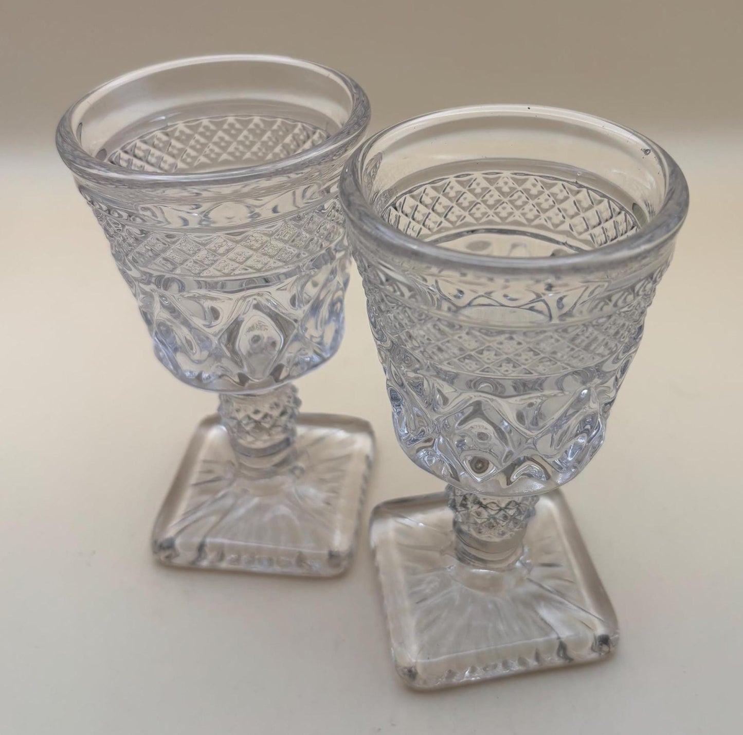 Antique Cape Cod Wine Glass or Goblet with Square Base Cup Lover Antiques and Vintage