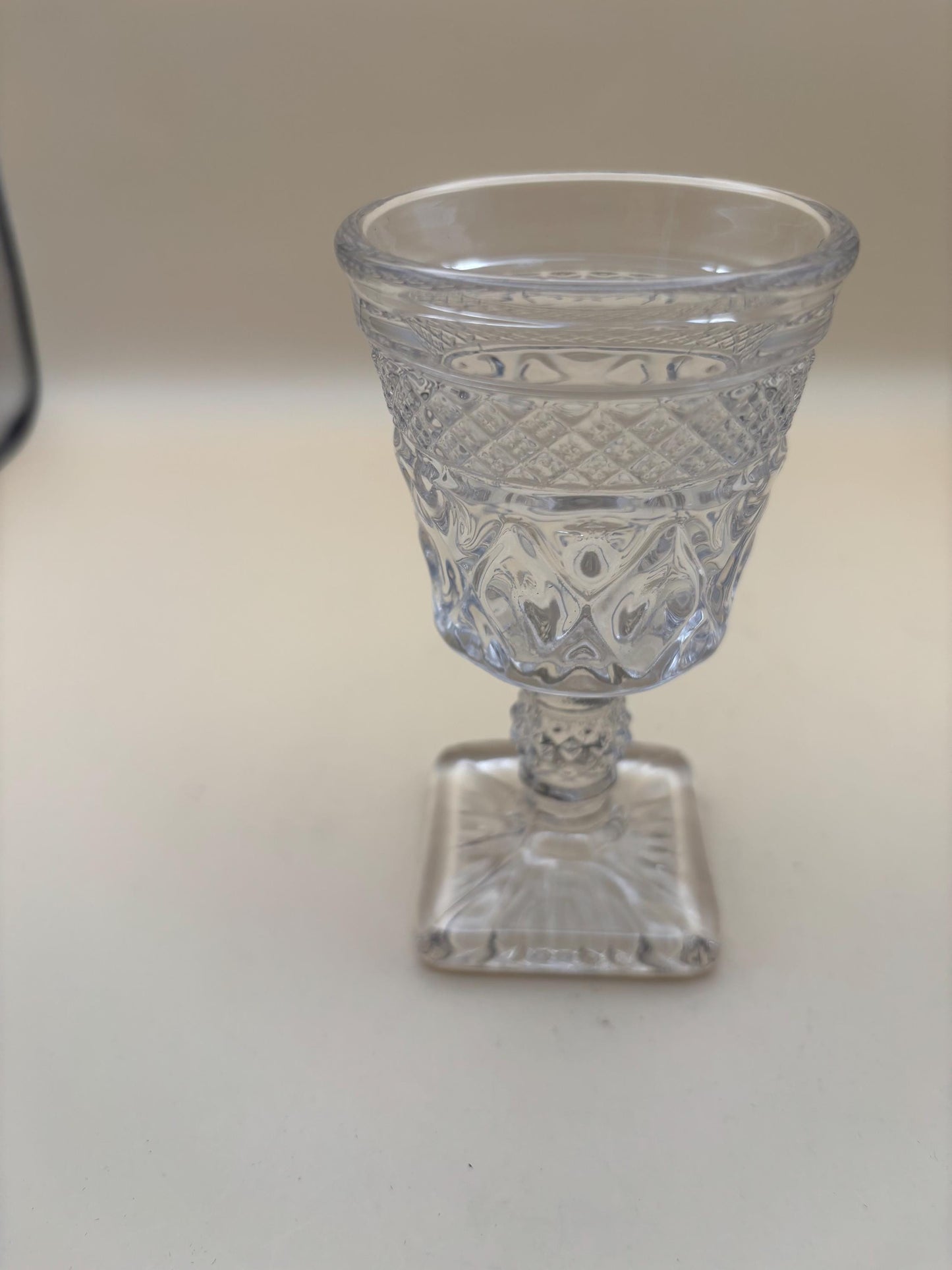 Antique Cape Cod Wine Glass or Goblet with Square Base Cup Lover Antiques and Vintage