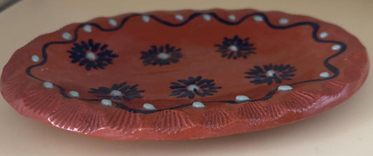 Antique Hesperus Terracotta Pottery Bowl Hand Painted Plate Lover Antiques and Vintage
