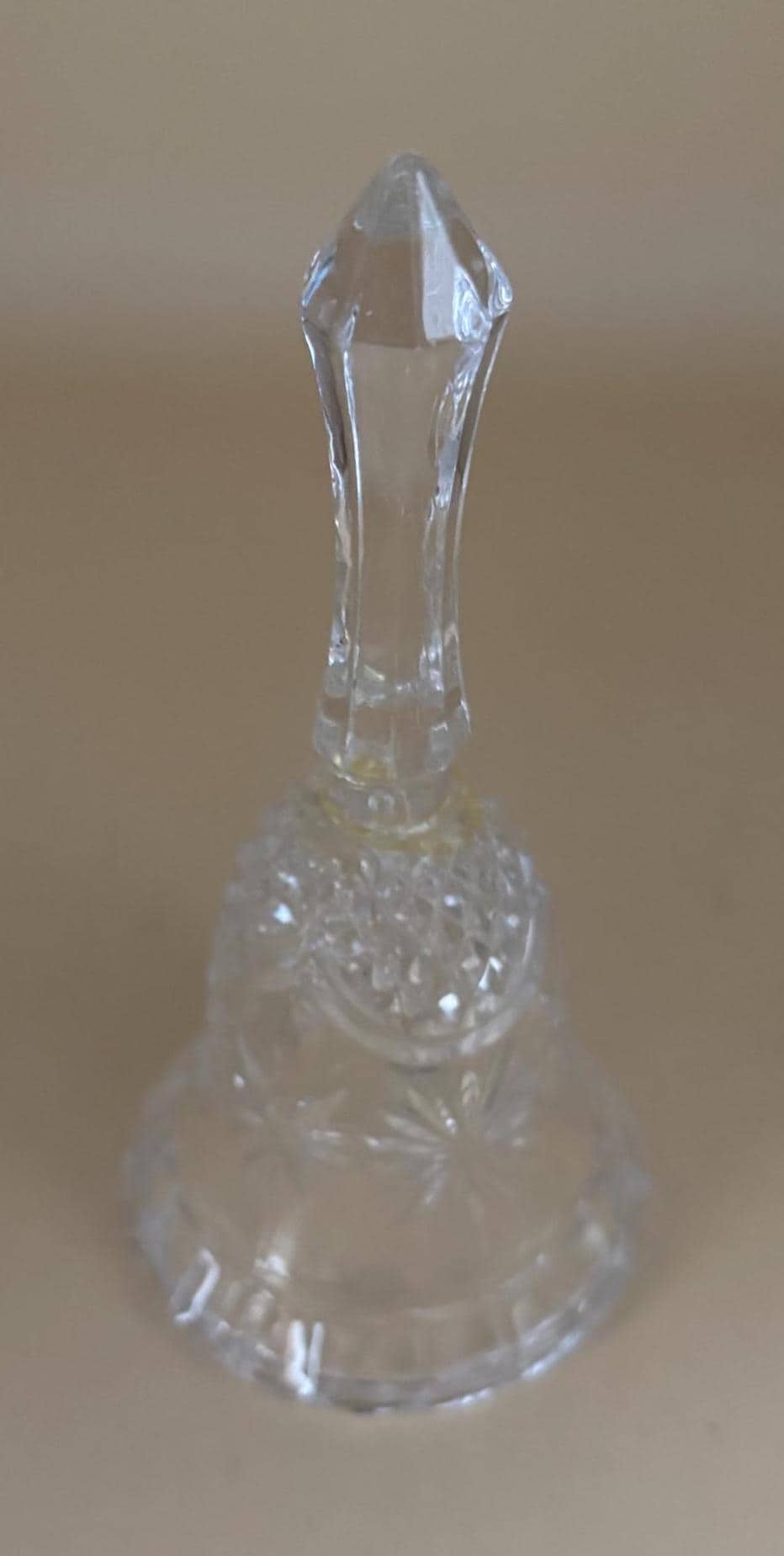 Vintage Crystal Cut Glass Bell Star of David Starburst Heavy Glass Bell Lover Antiques and Vintage