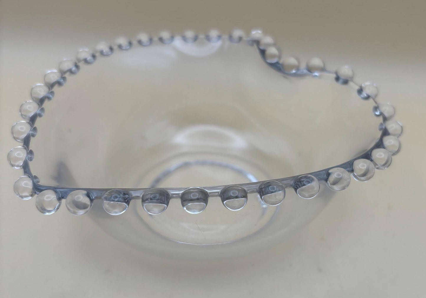 Antique Imperial Glass Heart Beaded Candlewick Glass Bowl Lover Antiques and Vintage