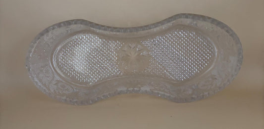 Antique Duncan Miller Glass Sandwich Pickle Celery Dish with Dual Bowl Lover Antiques and Vintage