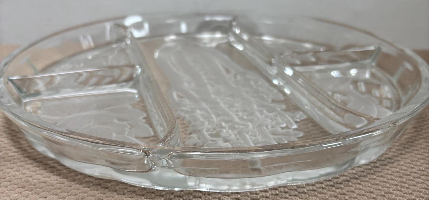 Antique 5 Part Divided Relish Glass Bowl Divided Glass Dish Lover Antiques and Vintage