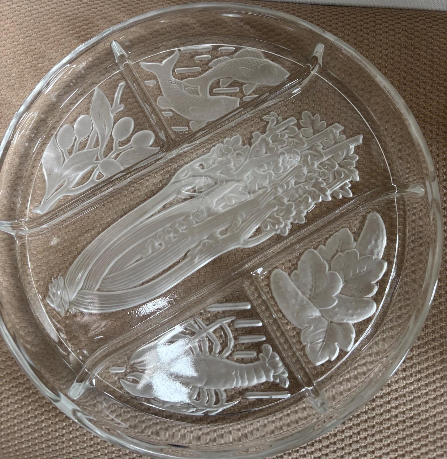 Antique 5 Part Divided Relish Glass Bowl Divided Glass Dish Lover Antiques and Vintage
