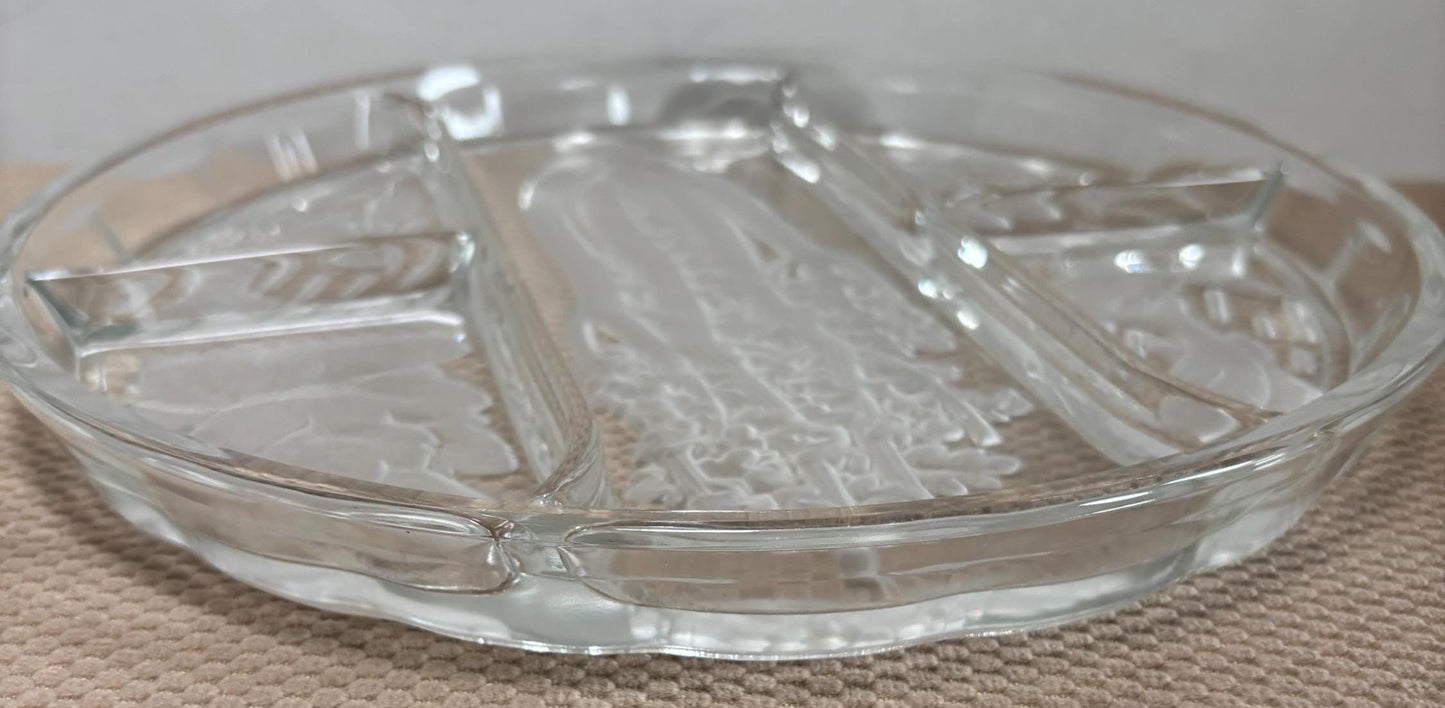 Antique 5 Part Divided Relish Glass Bowl Divided Glass Dish Lover Antiques and Vintage