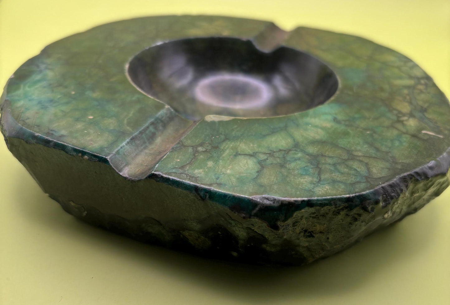 Vintage Green Alabaster Stone Ashtray From Italy Lover Antiques and Vintage