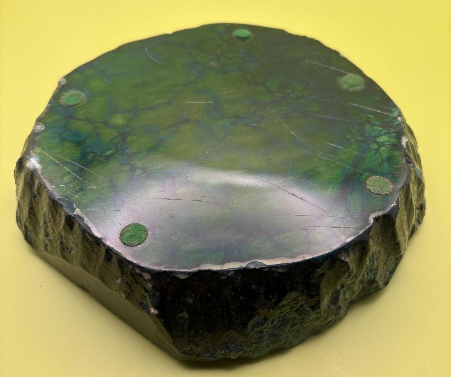 Vintage Green Alabaster Stone Ashtray From Italy Lover Antiques and Vintage