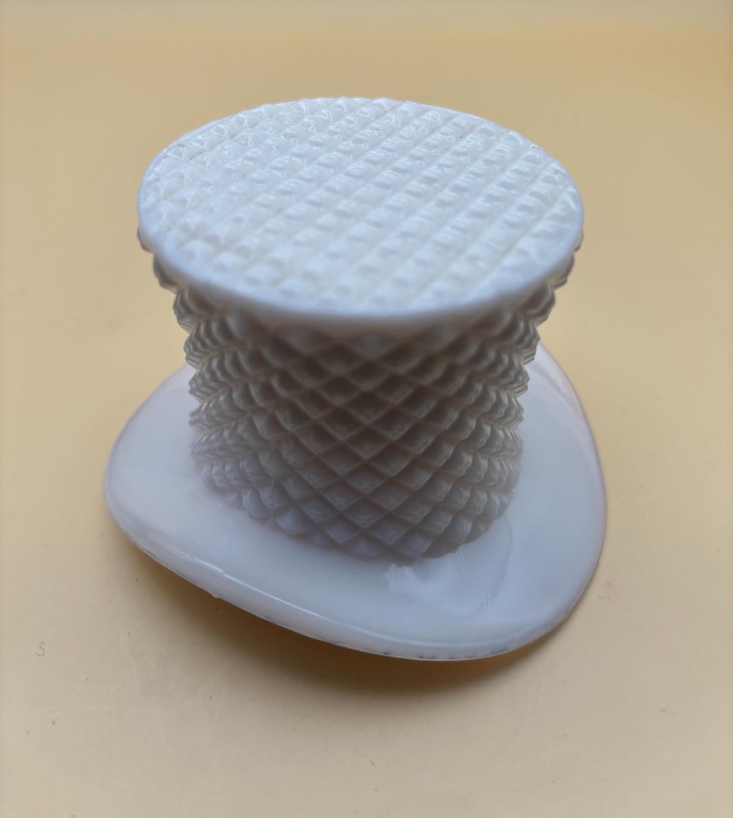 Vintage Fenton White Milk Glass Hat Diamond Cut Glass Art Lover Antiques and Vintage