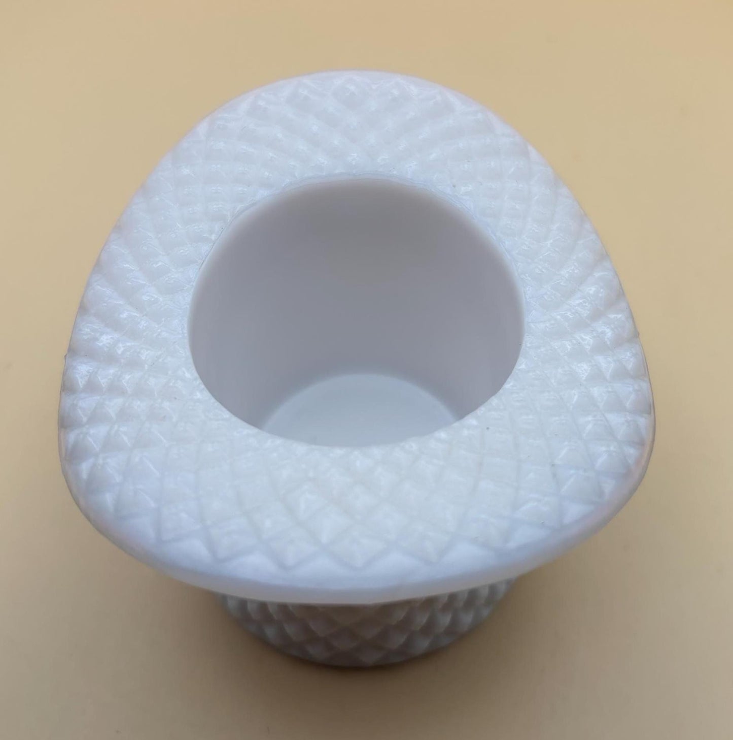 Vintage Fenton White Milk Glass Hat Diamond Cut Glass Art Lover Antiques and Vintage