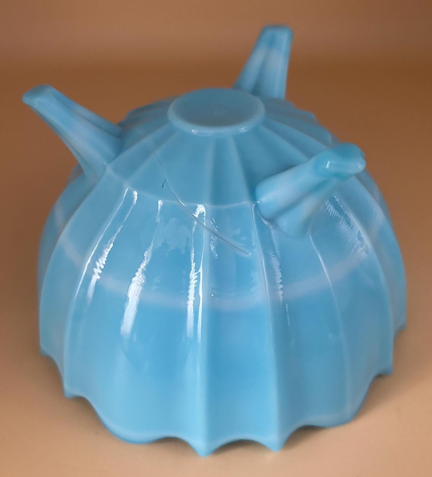 Vintage Westmoreland Blue Three Footed Bowl Lover Antiques and Vintage