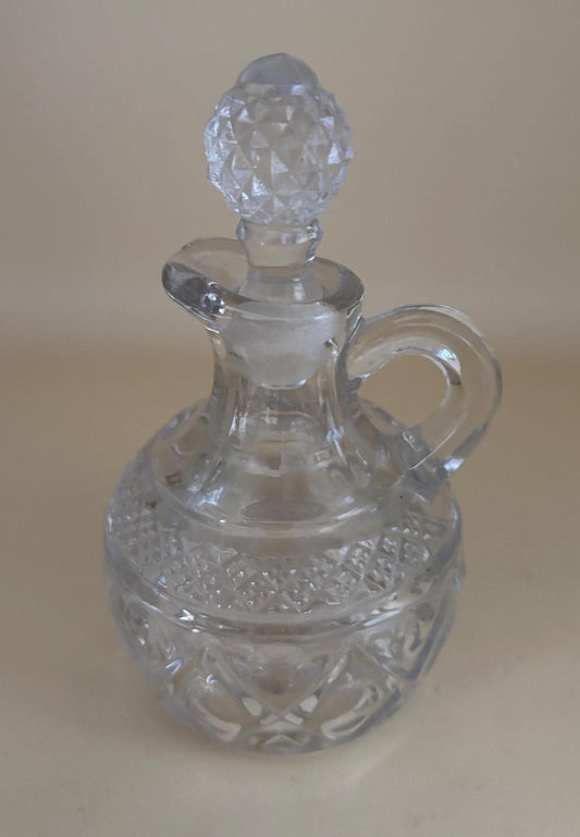 Antique Cut Glass Glass Cruet or Perfume Bottle with Stopper Glass Decanter Cruet Lover Antiques and Vintage