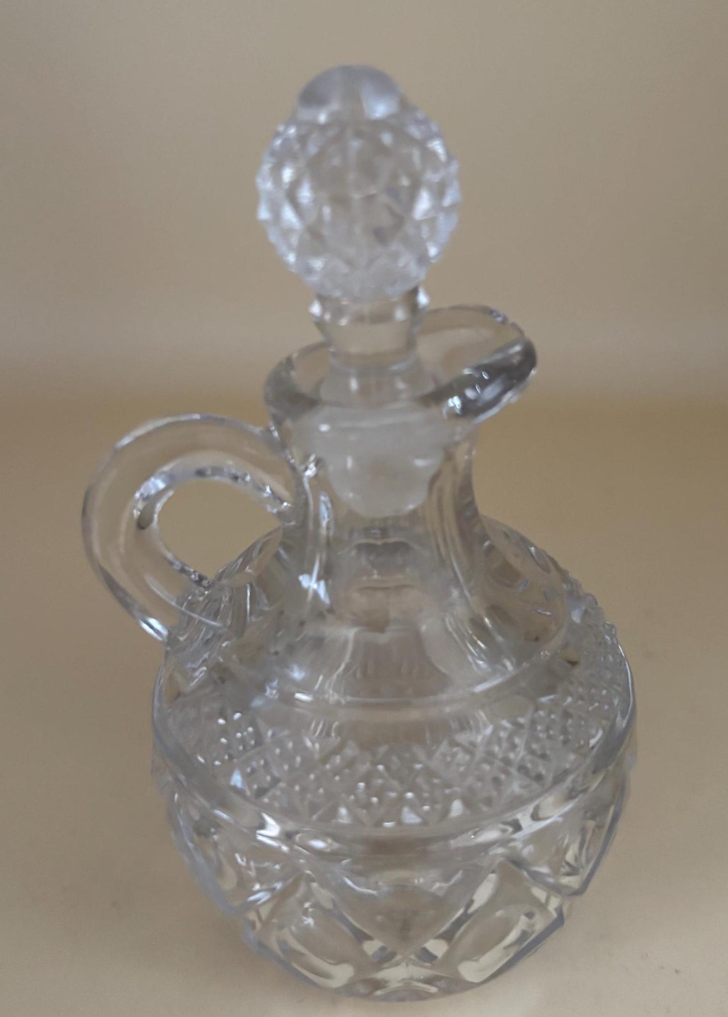 Antique Cut Glass Glass Cruet or Perfume Bottle with Stopper Glass Decanter Cruet Lover Antiques and Vintage