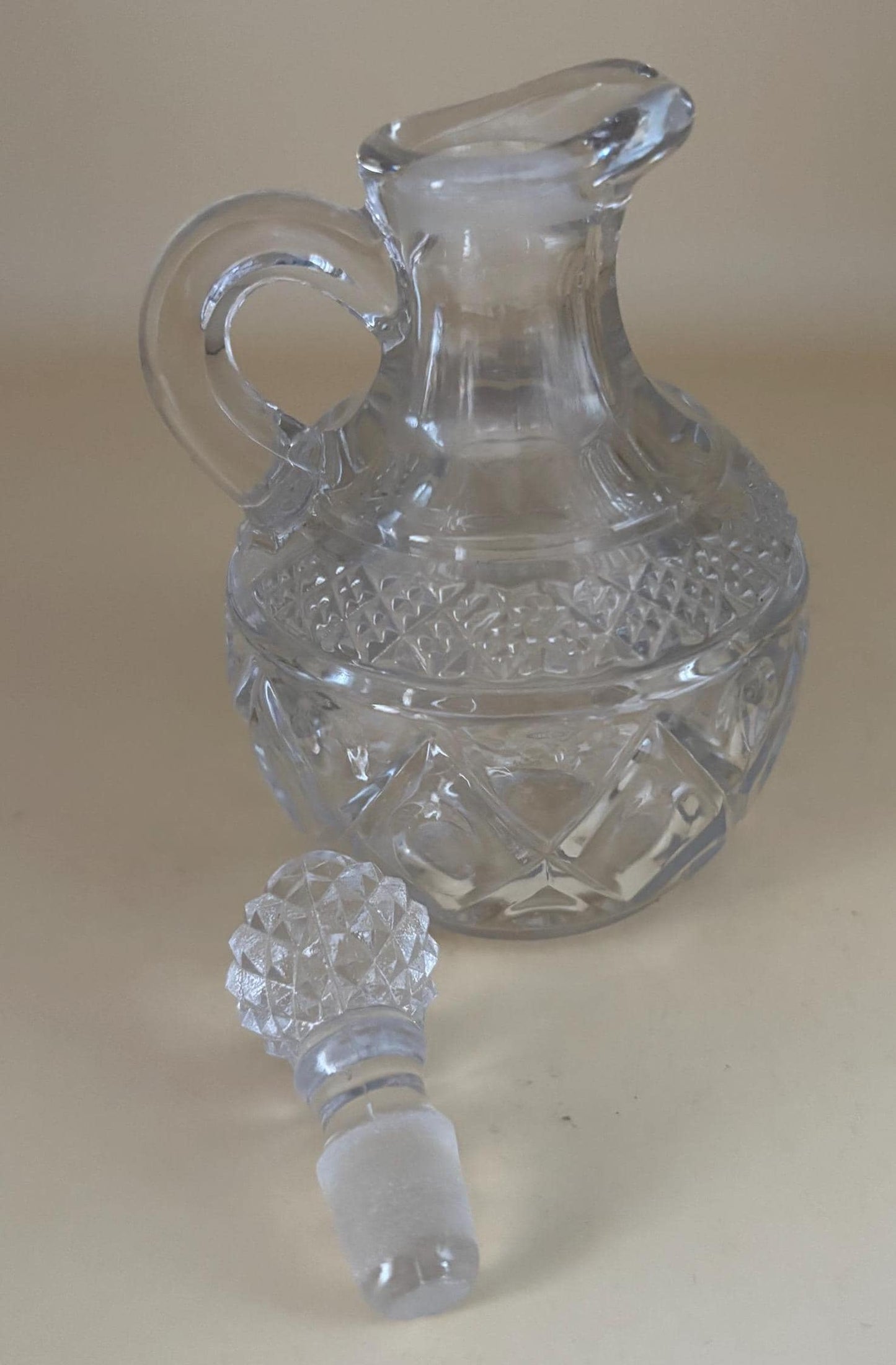 Antique Cut Glass Glass Cruet or Perfume Bottle with Stopper Glass Decanter Cruet Lover Antiques and Vintage