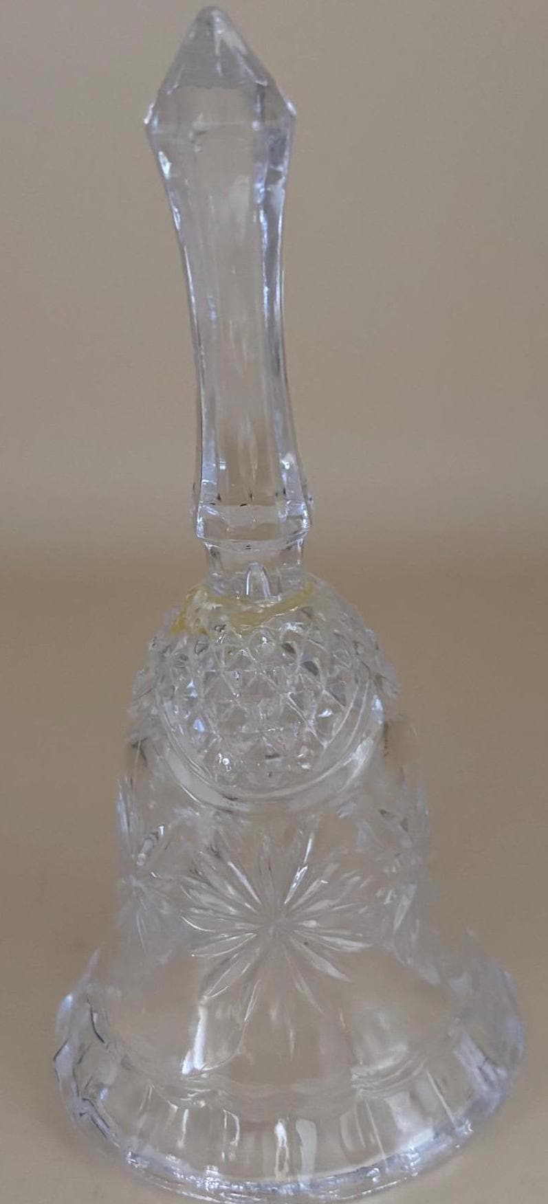 Vintage Crystal Cut Glass Bell Star of David Starburst Heavy Glass Bell Lover Antiques and Vintage