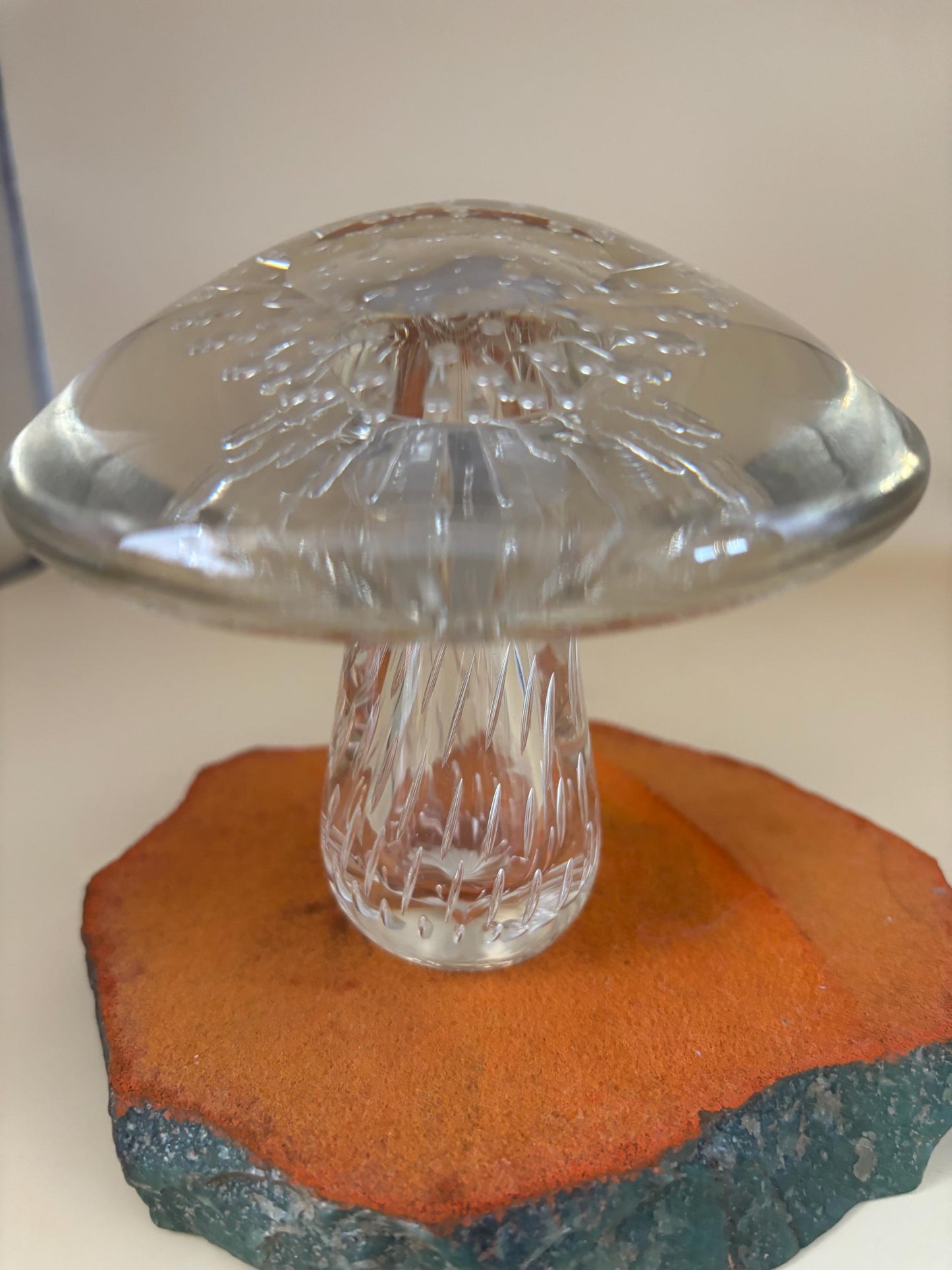 Vintage Glass Mushroom Figurine Lover Antiques and Vintage
