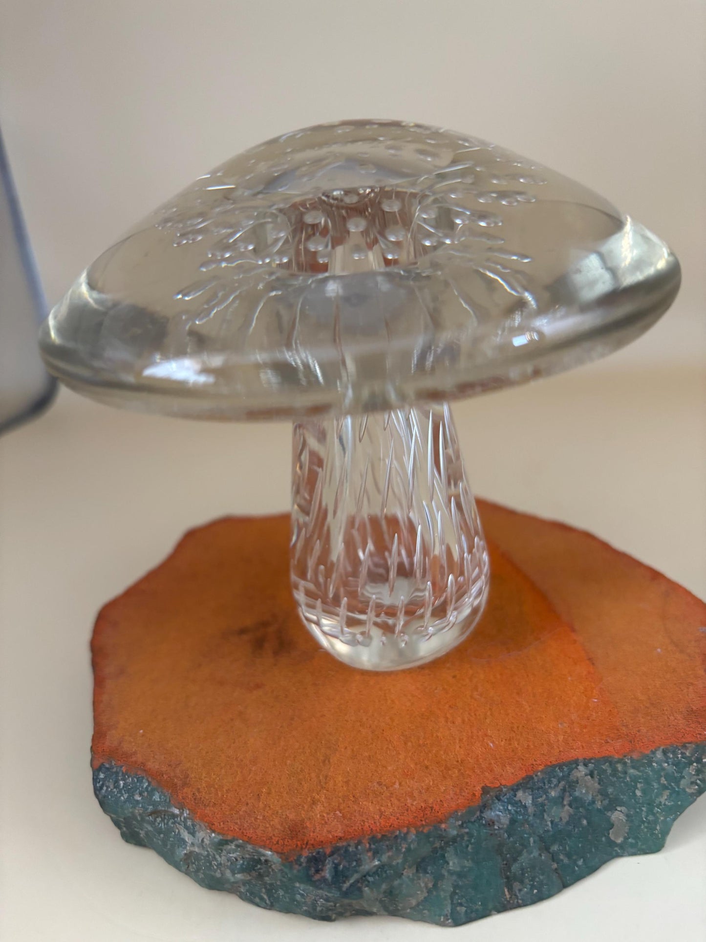 Vintage Glass Mushroom Figurine Lover Antiques and Vintage