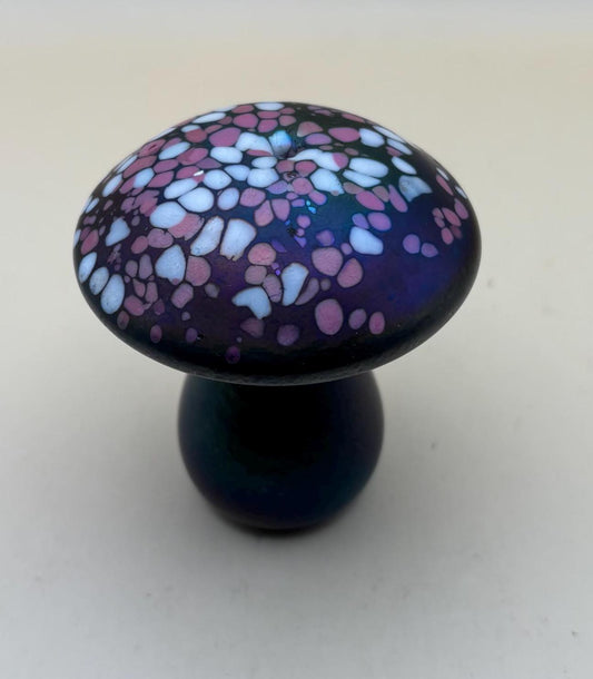 Vintage Neo Glass Mushroom Made in England Signed K Heaton Glass Figurine Lover Antiques and Vintage