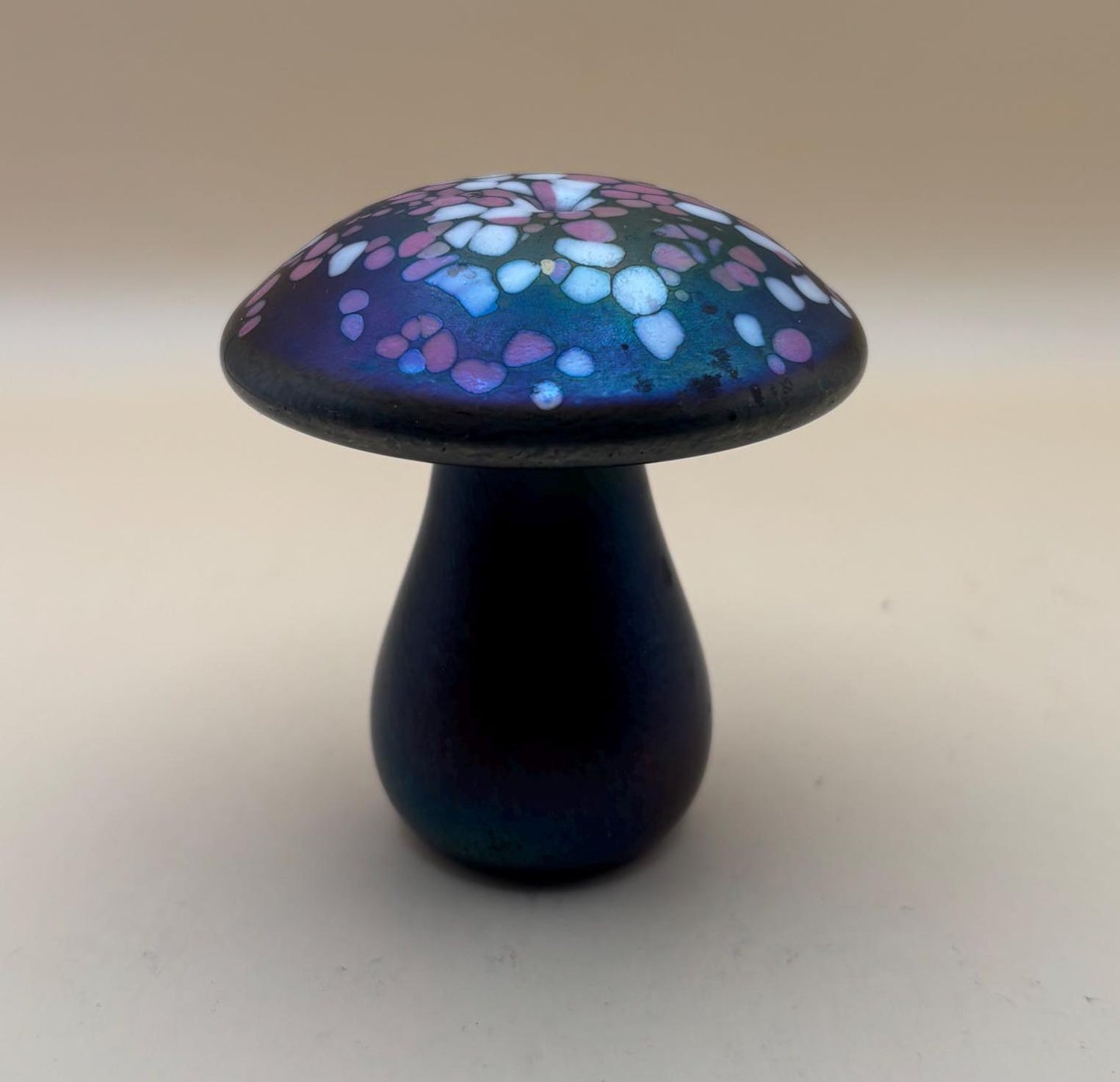 Vintage Neo Glass Mushroom Made in England Signed K Heaton Glass Figurine Lover Antiques and Vintage