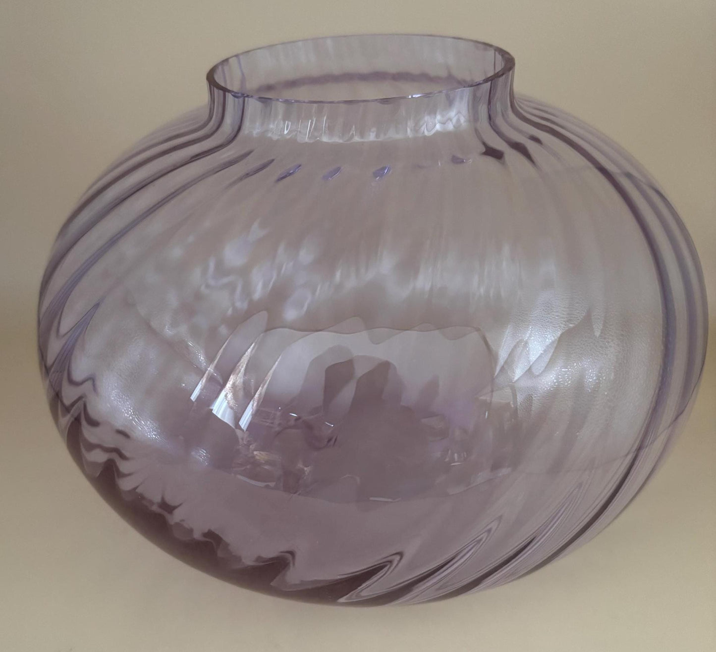 Vintage Alexandrite Spiral Glass Vase Purple Glass Optical Swirl Glass Vase Lover Antiques and Vintage