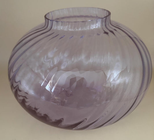 Vintage Alexandrite Spiral Glass Vase Purple Glass Optical Swirl Glass Vase Lover Antiques and Vintage