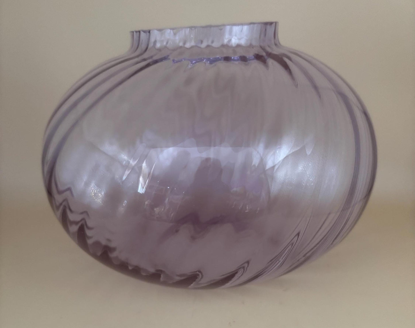 Vintage Alexandrite Spiral Glass Vase Purple Glass Optical Swirl Glass Vase Lover Antiques and Vintage