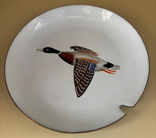 Vintage Mallard Enamel on Copper Plate Lover Antiques and Vintage