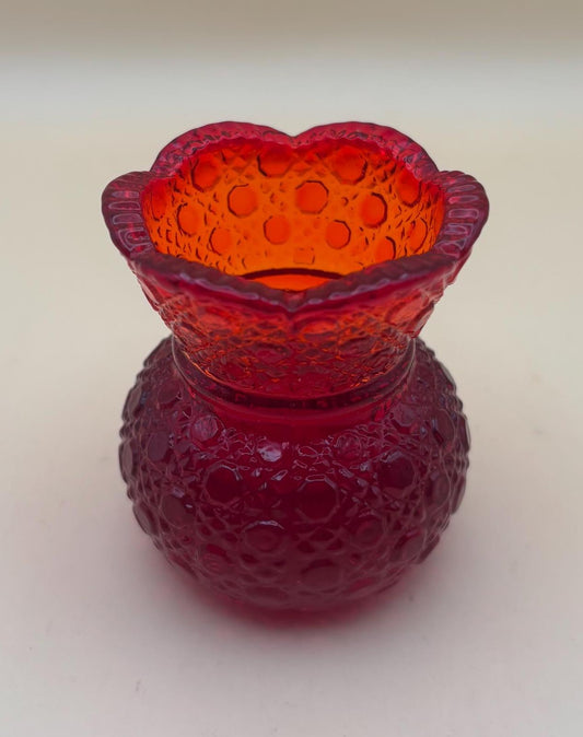 Vintage Red Amberina Mini Vase Small Glass Art Vase Lover Antiques and Vintage