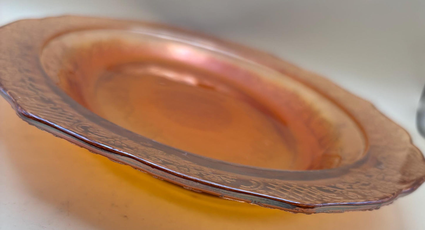 Vintage Federal Glass Marigold Carnival Glass Platter Orange Plate Lover Antiques and Vintage