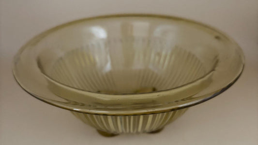 Depression Glass Mixing Bowl Federal Glass Company Ribbed Lower Panel Golden Glow Yellow Bowl Lover Antiques and Vintage