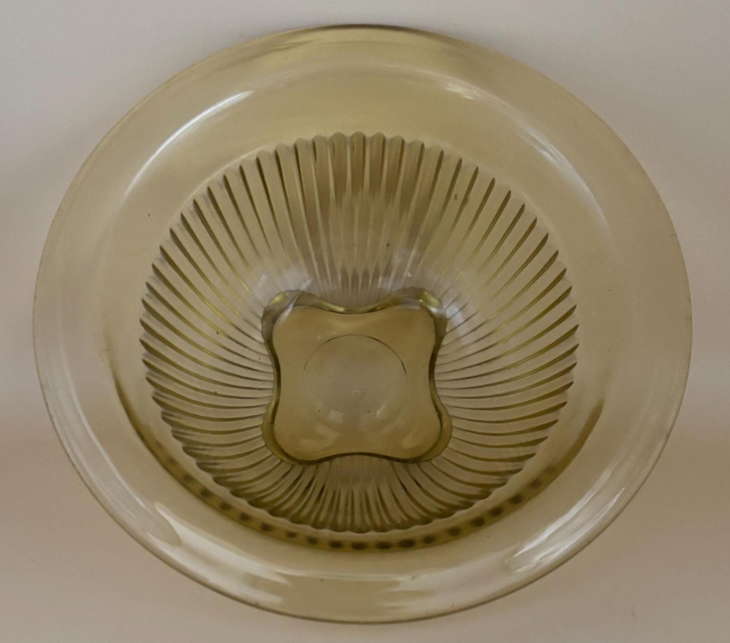 Depression Glass Mixing Bowl Federal Glass Company Ribbed Lower Panel Golden Glow Yellow Bowl Lover Antiques and Vintage