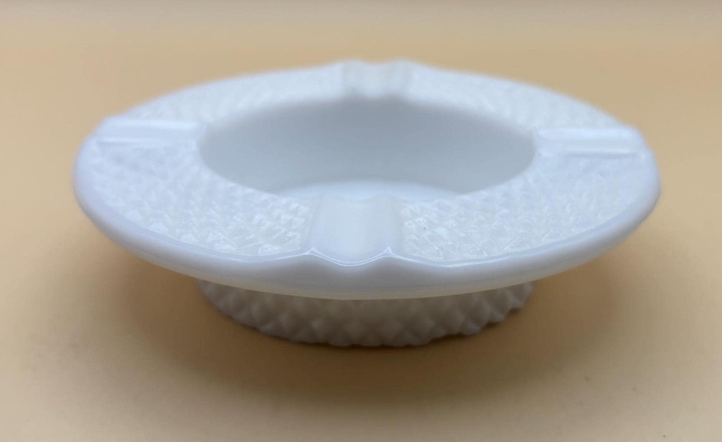 Vintage Hobnail Milk Glass Ashtray Lover Antiques and Vintage