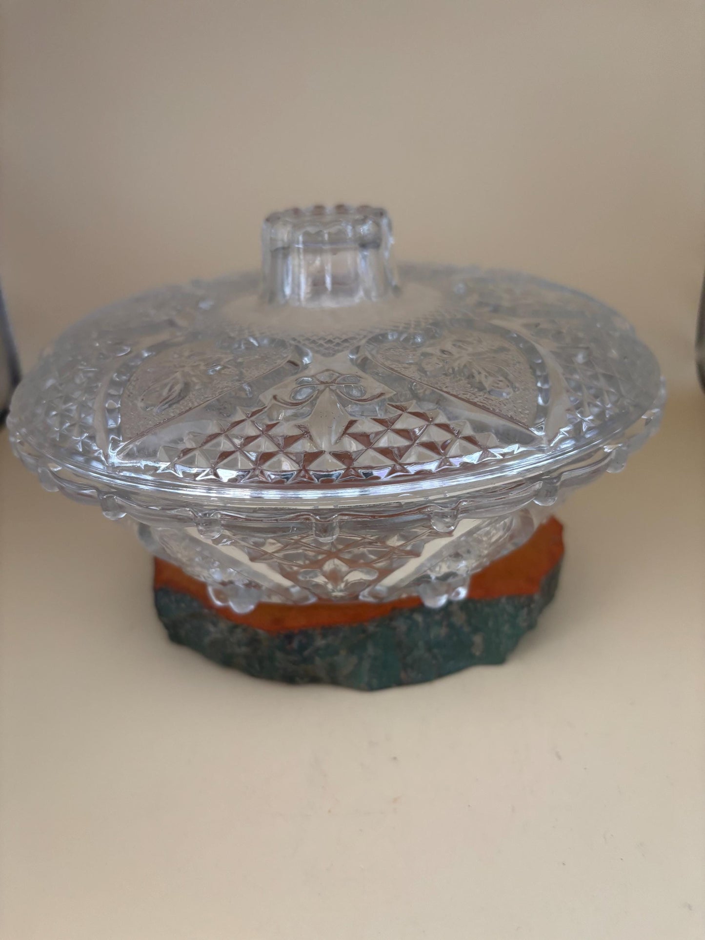 Antique Covered Glass Dish with Lid Compote on Pedestal Lover Antiques and Vintage