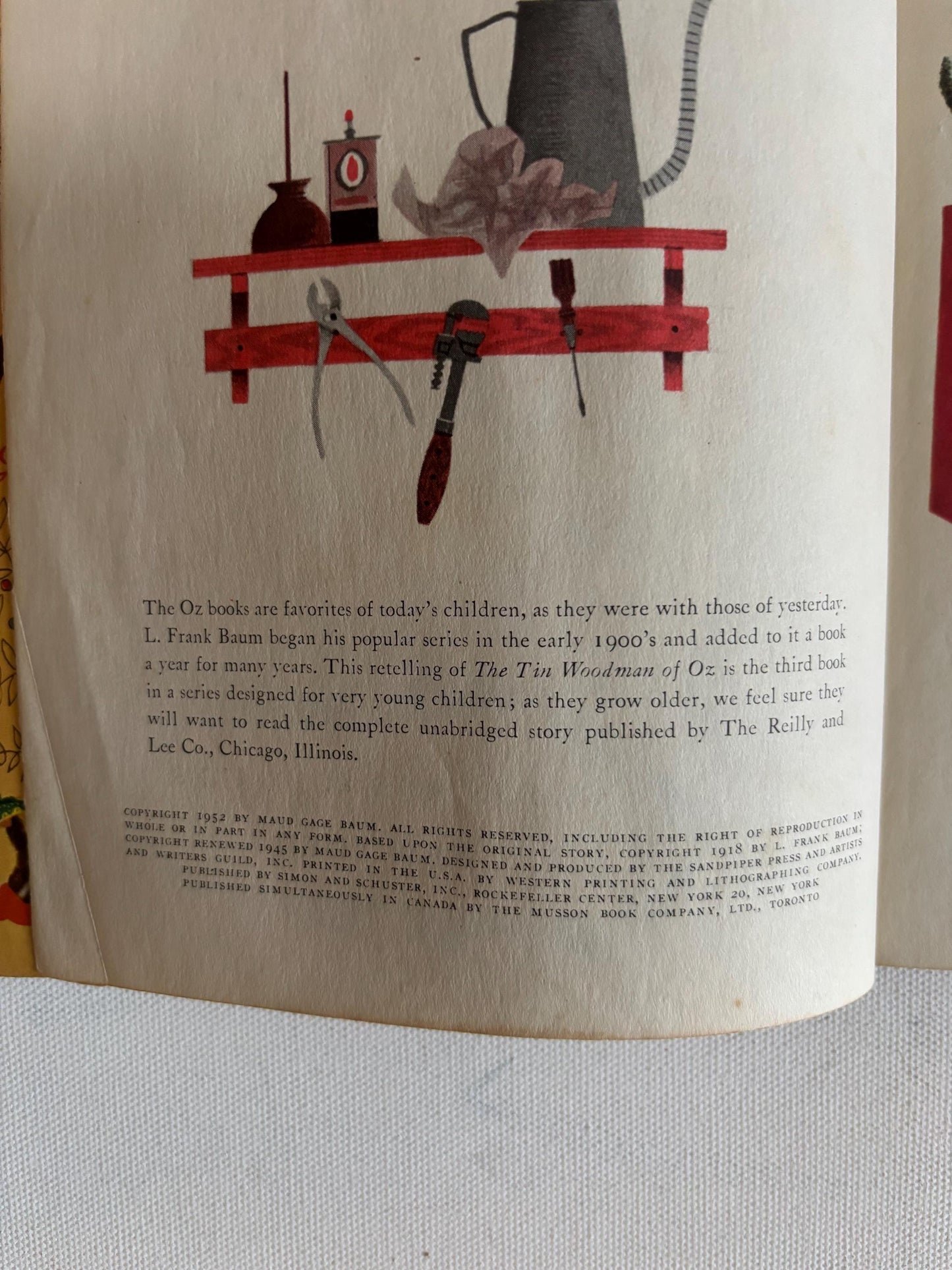Vintage The Tin Woodman of Oz Little Golden Book Wizard of Oz Illustrated Picture Book Lover Antiques and Vintage