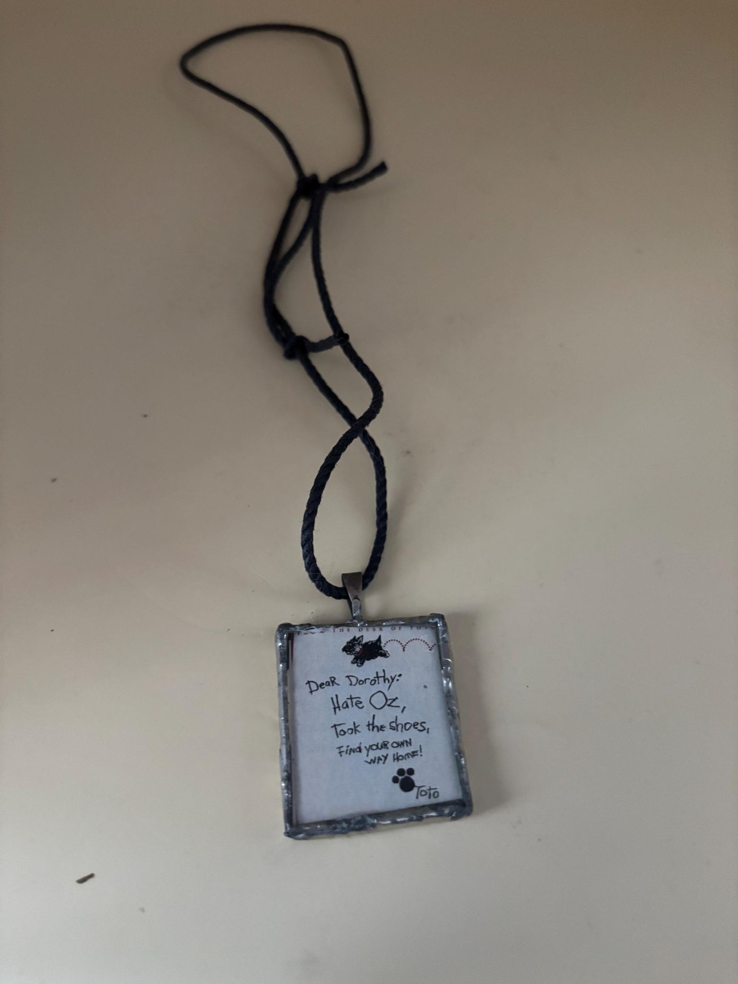 Vintage Don't Mess with Toto Necklace From The Wizard of Oz Dorothy's Dog Toto Lover Antiques and Vintage
