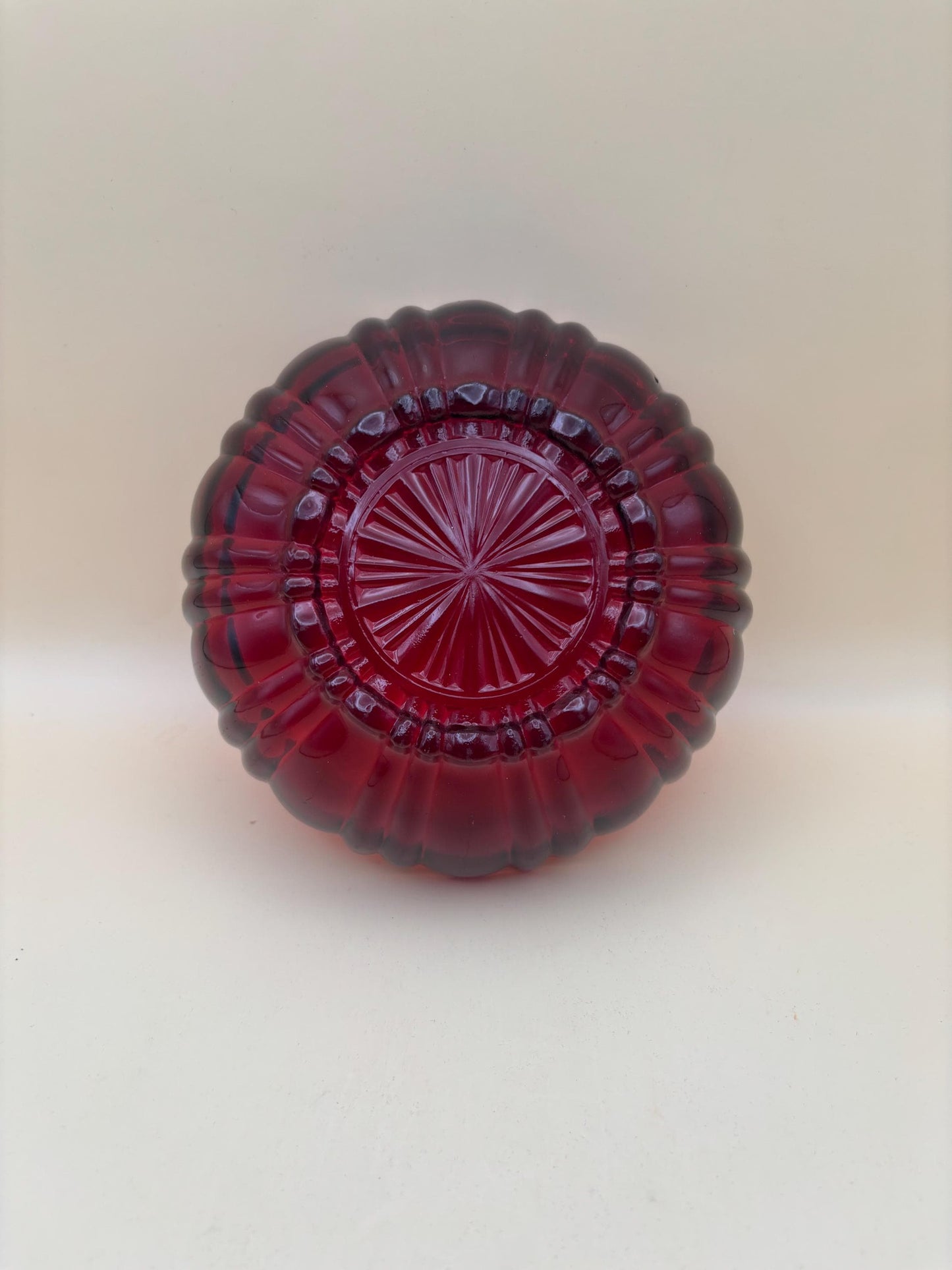 Vintage LG Wright Glass Co Daisy & Cube Amber Goblet Lover Antiques and Vintage